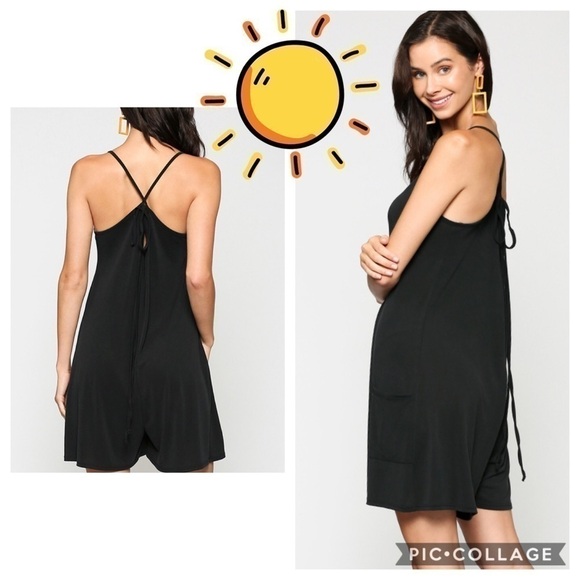 1 Piece Black Romper - Picture 2 of 4